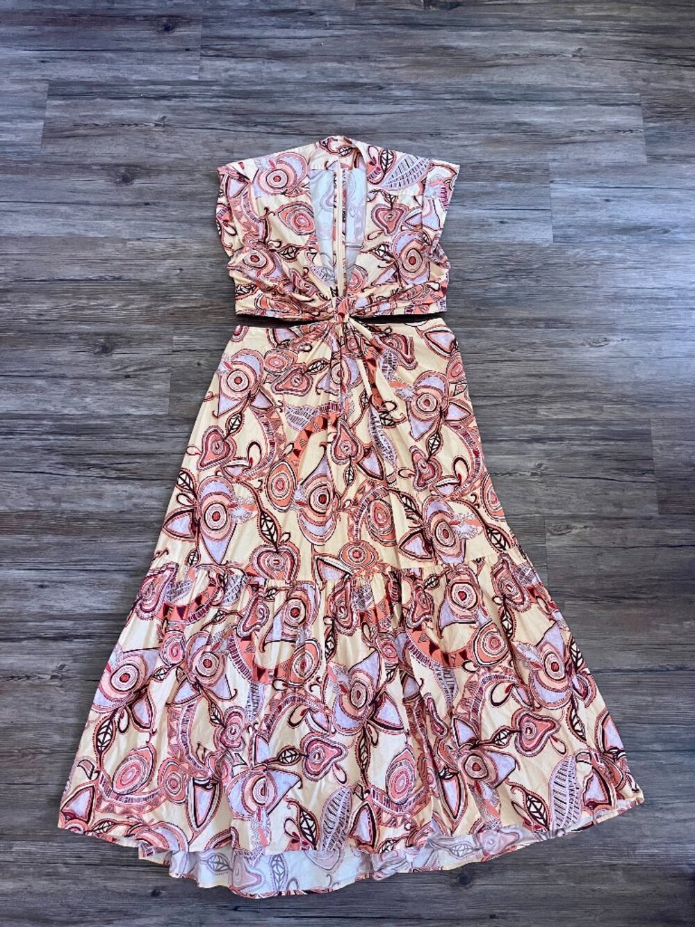 A.L.C. Alexandria Cut-Out Midi Dress – Pink Cotton | Size 10